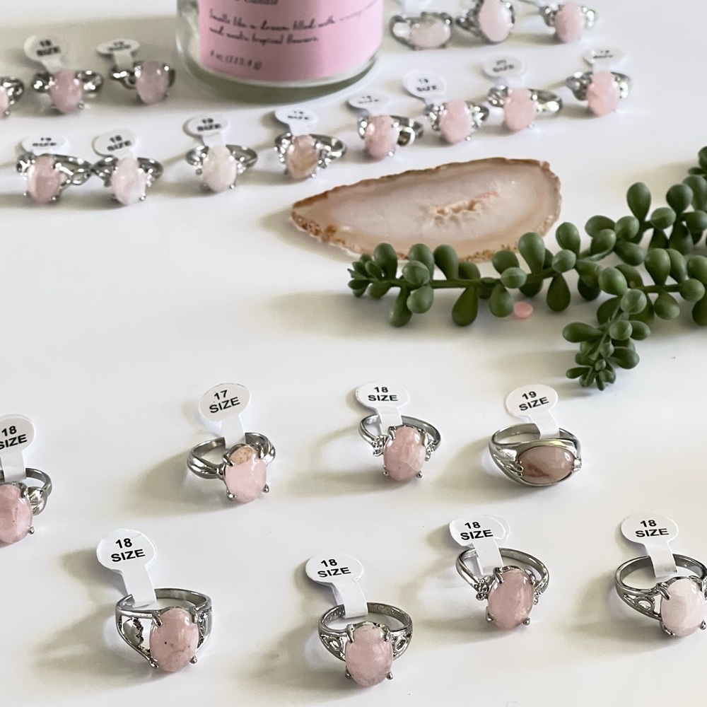 ROSE QUART RINGS - Picture 3 of 5